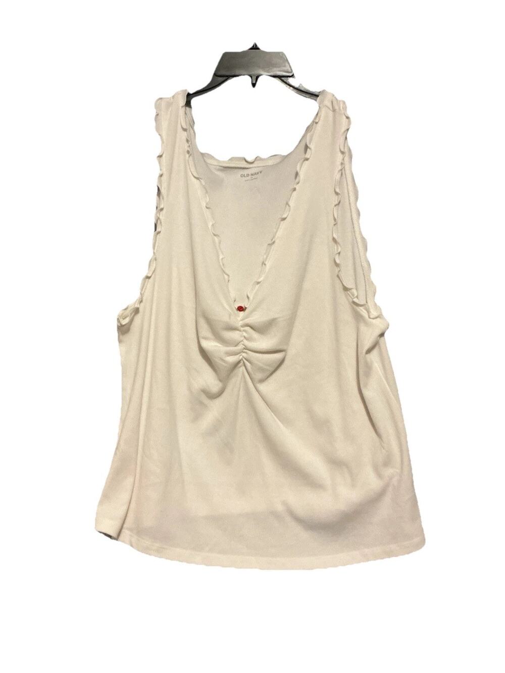 Old Navy White Cami Tank Top Sweetheart Neck Cinched Rib SZ 2X NWT